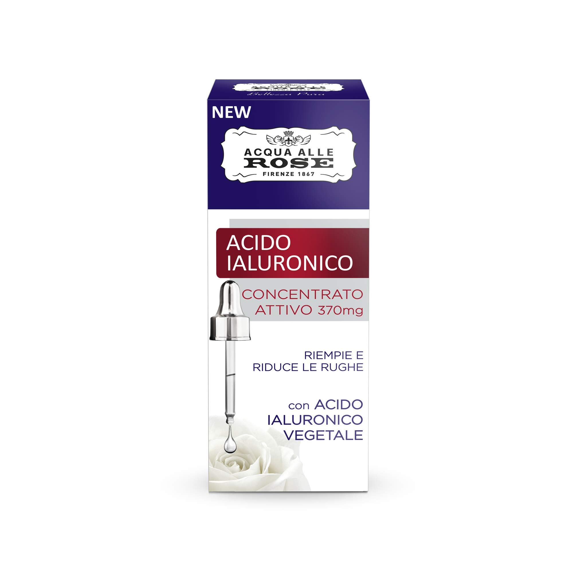 Acqua alle Rose Face with Active Hyaluronic Acid, Age-Free Anti-Wrinkle Serum with Vegetable Hyaluronic Acid