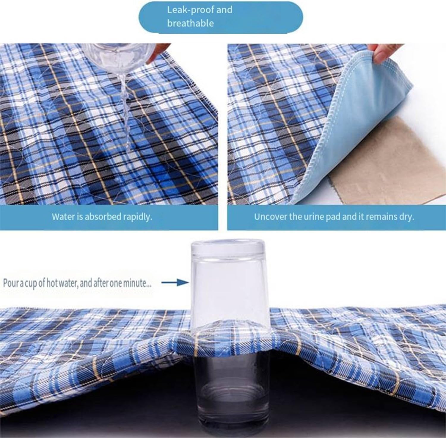 Empapador Cama Adultos Y Niños Lavables Protección,Impermeable Reutilizable, Absorbente,A Prueba De Fugas,Compresas Anti-Orina,Colchones Anti-Orina Para Pacientes,Parálisis,Encamados A,120×180CM