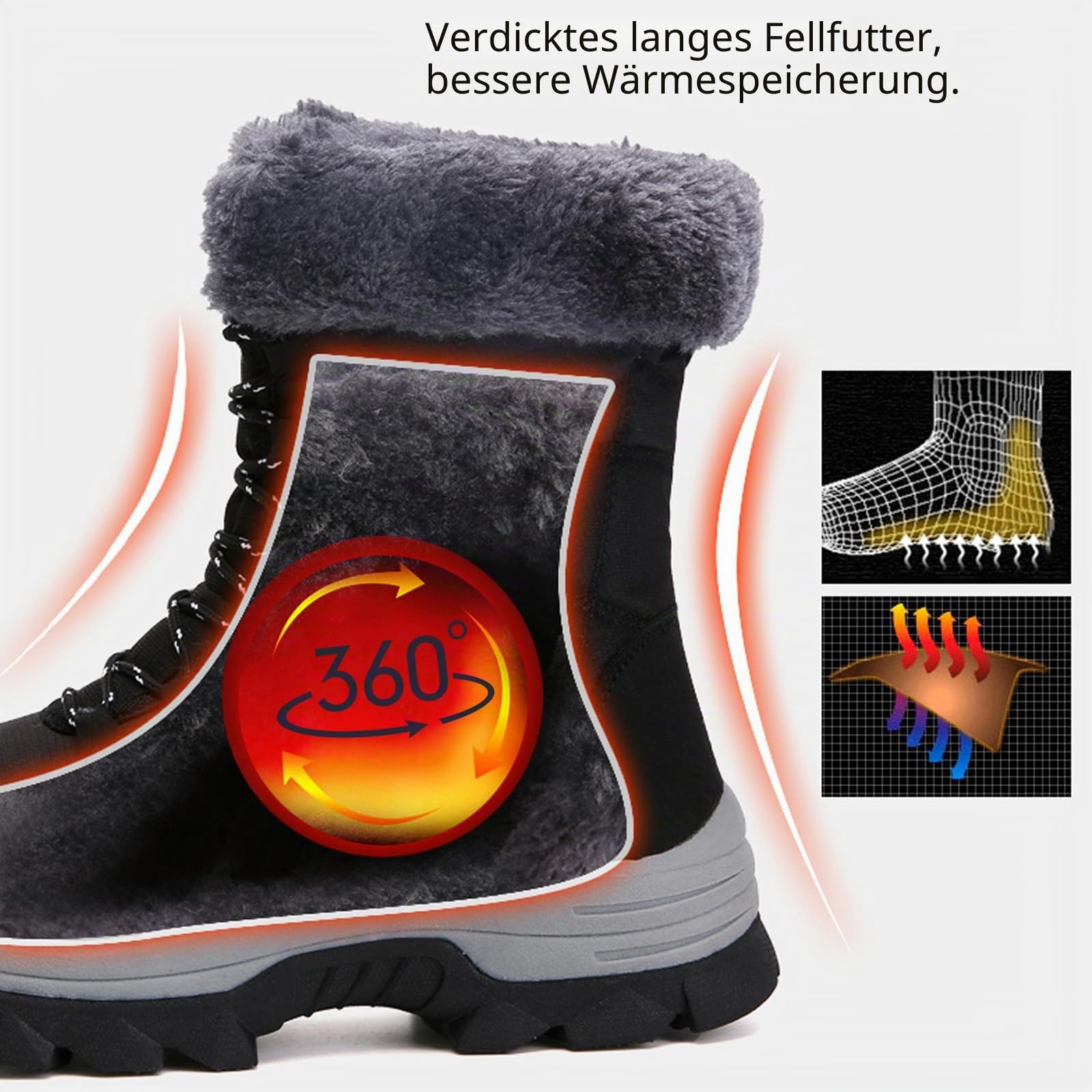 Schneestiefel Damen Winter Warm Gefüttert Outdoor Sneaker Sportschuhe Wasserdicht Trekkingstiefel Wanderstiefel Trekkingschuhe Wanderhalbschuhe Winterschuhe Walkingschuhe Gr.37-43