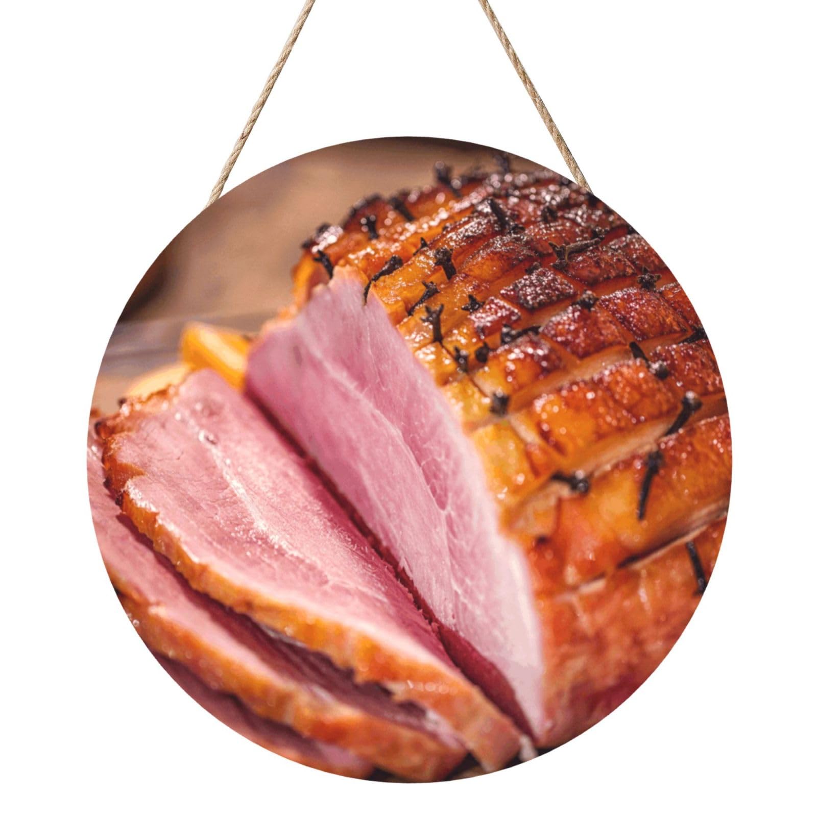 InOmak Ham, Round Wood Panel Painting 12 in, Wall Hanging Painting For Home