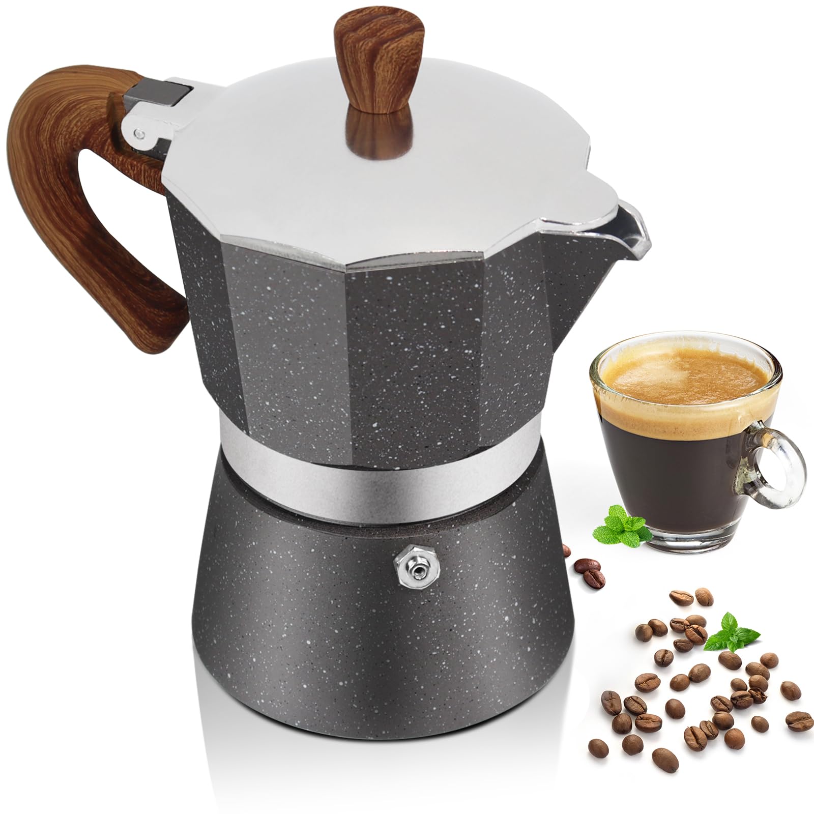 Aluminum 6 Cup 300ml Moka Pot Express Coffee Maker Stovetop