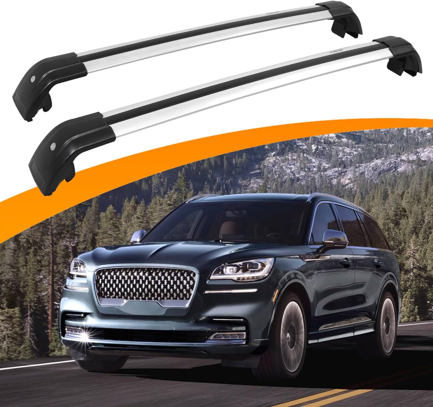 Snailfly Fit for Lincoln Aviator 2019-2025 Silver Lockable Roof Rack Cross Bars Crossbars