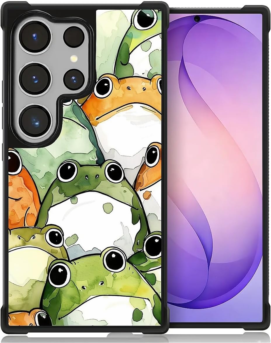 for Samsung Galaxy S26 Ultra Case,Graphic Design for Girl Boy Soft Silicone Hard Acrylic Shock Protection Designed for Samsung Galaxy S26 Ultra Colorful Cartoon Cute Frog Pattern