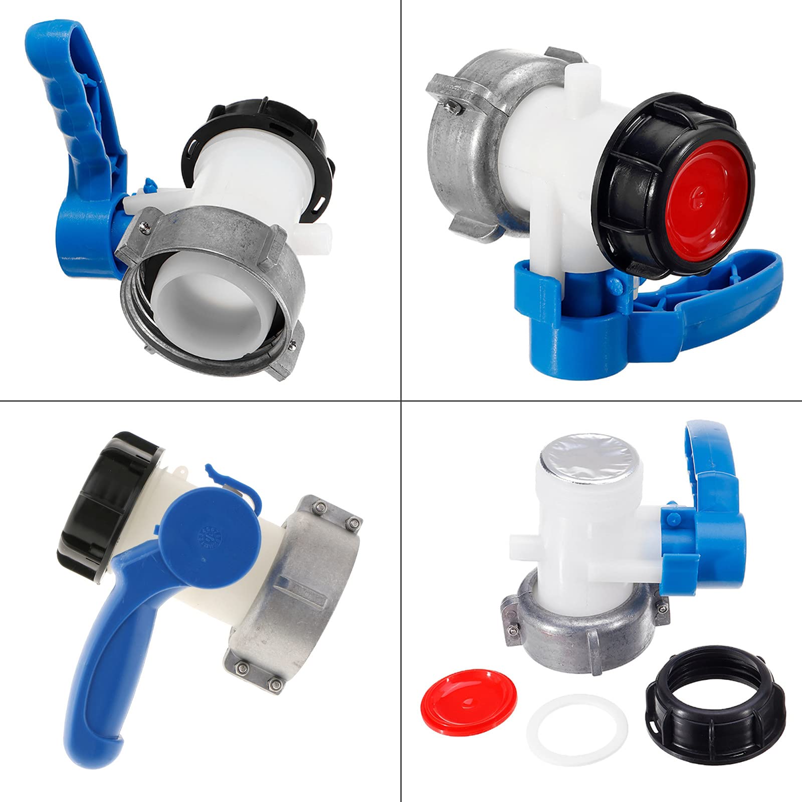 OrangeClub Adattatore Per Serbatoio IBC DN50 (75 Mm) Con Valvola A Farfalla - Raccordo Per Tubo Da Giardino E Acqua Piovana - 4