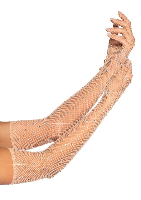 Leg Avenue - Guantes largos para mujer - Beige - Talla única