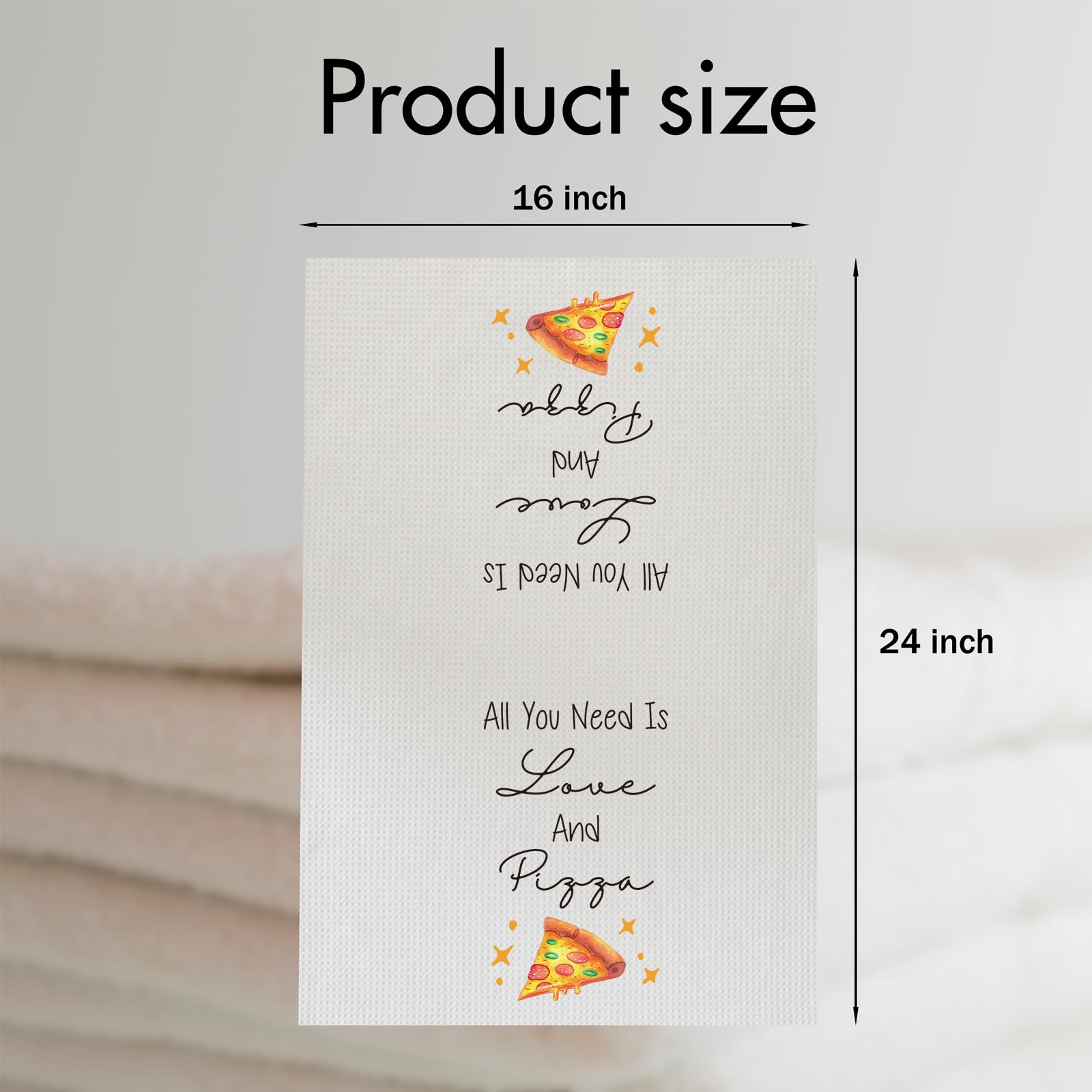 Funny Kitchen Towels, Pizza Themed Home Bathroom Decor, Funny Dishcloth Tea Towel Gifts for Pizza Lovers, Birthday Christmas Housewarming Gift Ideas for Women Friends