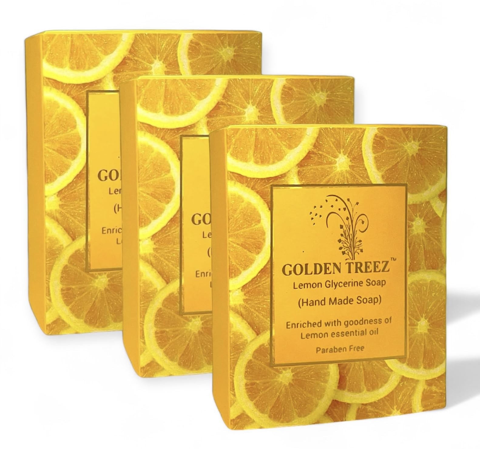 Golden treez lemon handmade bath soap for tan removal, acne (pimples) Natural, bathing soap for men and women-115 gm (pa
