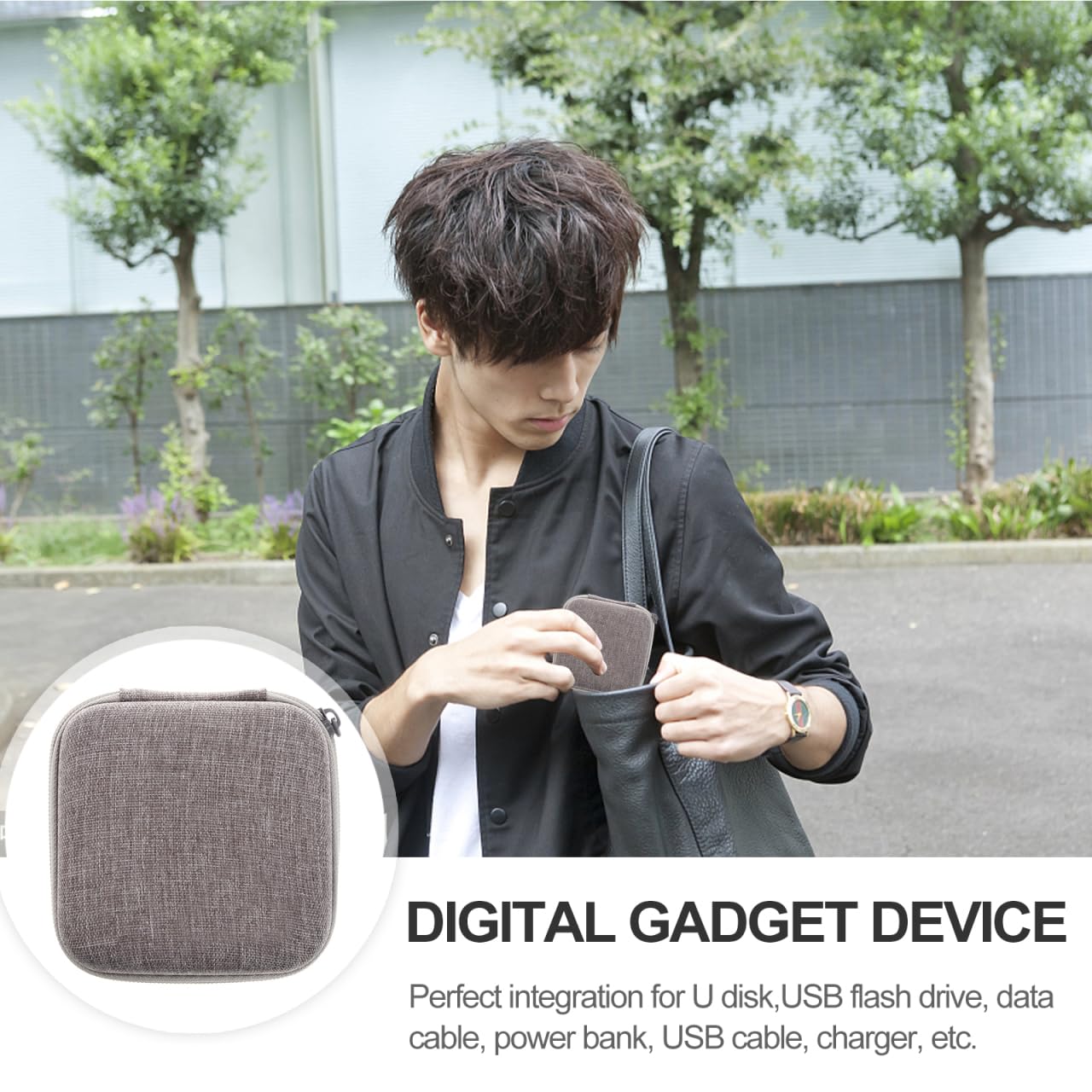 Image secondaire de Hemobllo Pochette De Rangement Voyage Organisateur pour Câbles USB Et Accessoires Numériques Compact Et Léger pour Chargeurs Et