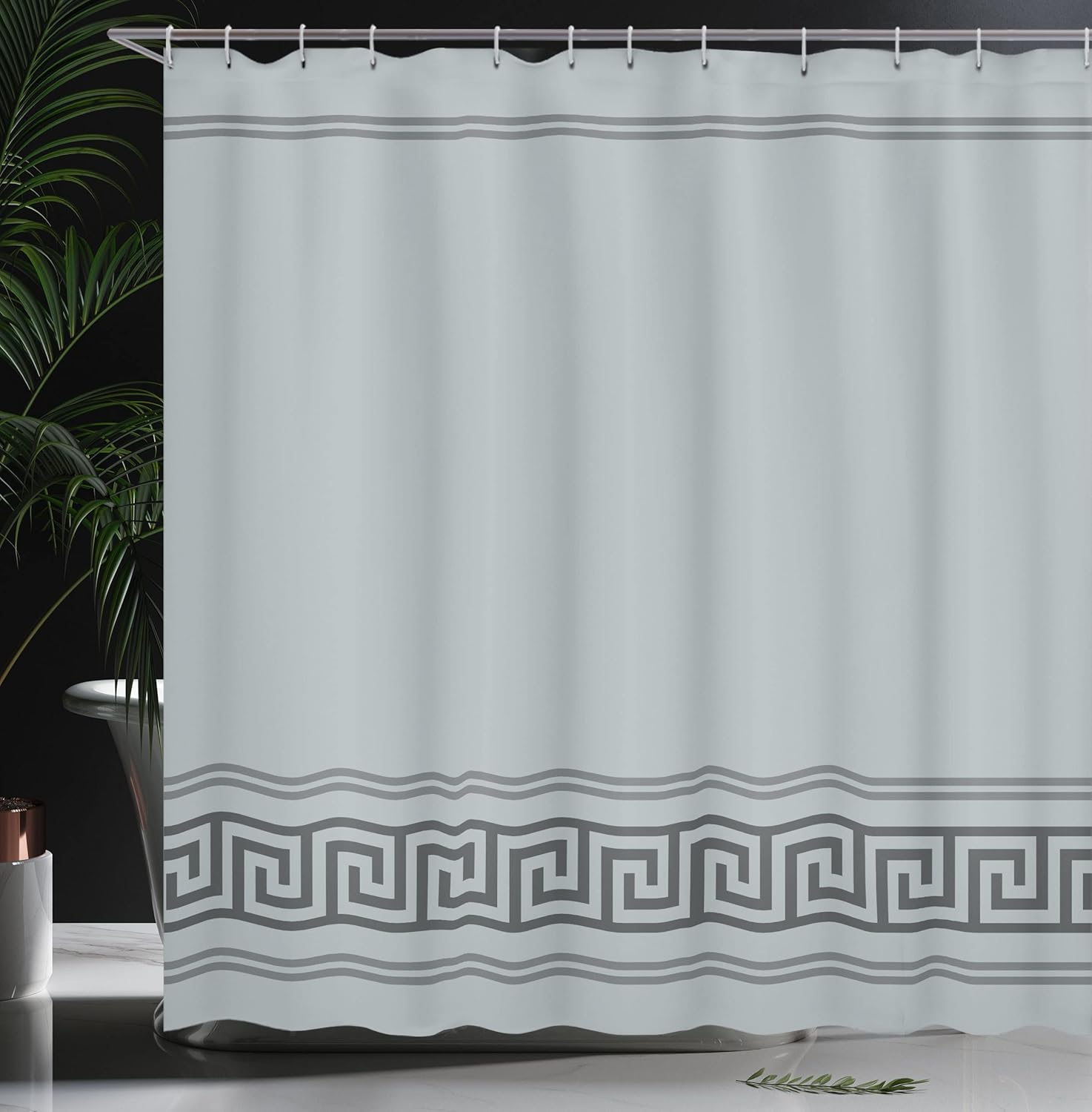 Ambesonne Abstract Shower Curtain, Simplistic Classic Greek Inspired Pattern in Monochrome Design, Cloth Fabric Bathroom Decor Set with Hooks, 69" W x 70" L, Taupe Cocoa