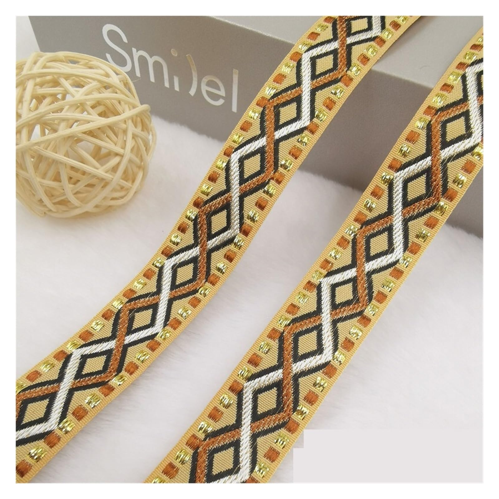 Webbing 5 Yards 20mm Shining Candy Color Woven Embroidered Jacquard Ribbons Decoration Silky Webbing for Pet Collars, Bags and Clothes(GS01 22mm 5Yards)