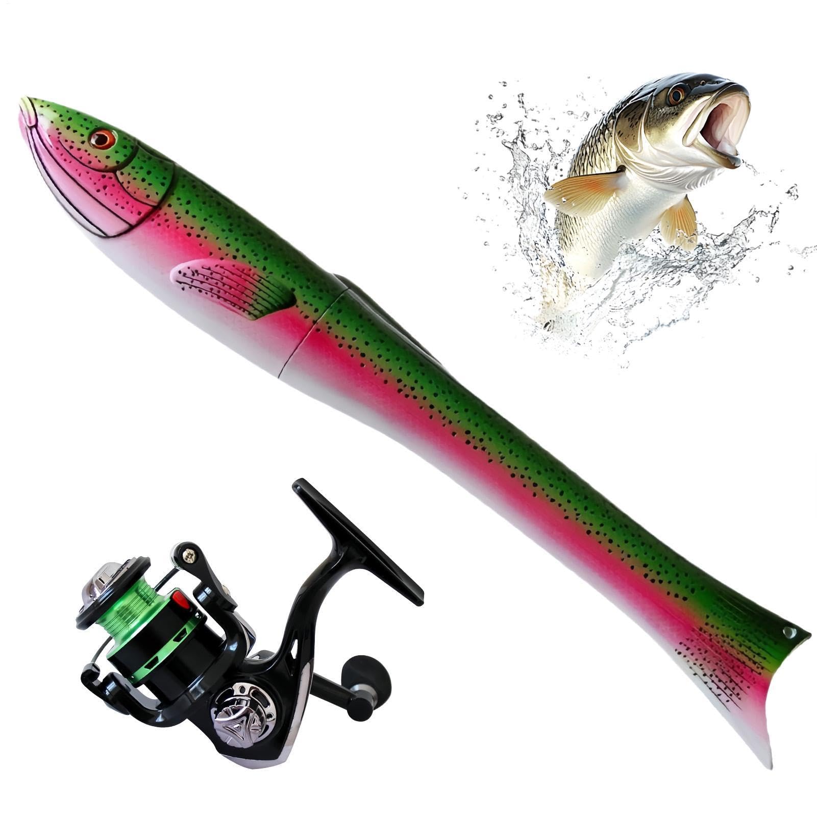 Kleines Angeln Set – Faltbare Taschenrute mit Rollen Combo, Leichte Surfausrüstung Salzwasser | Spinnrute für Küste, Trolling, Geschenk