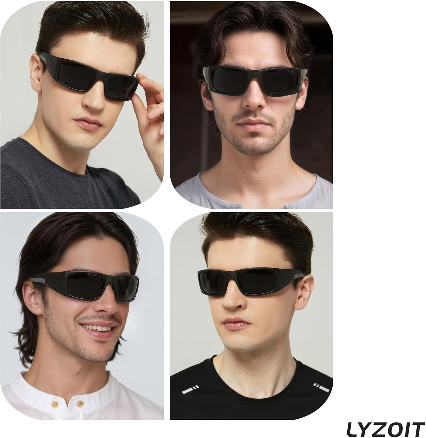 LYZOIT Polarized Sports Sunglasses for Men Women Wrap Around Unbreakable Frame Driving Fishing Cycling Running - Image 5