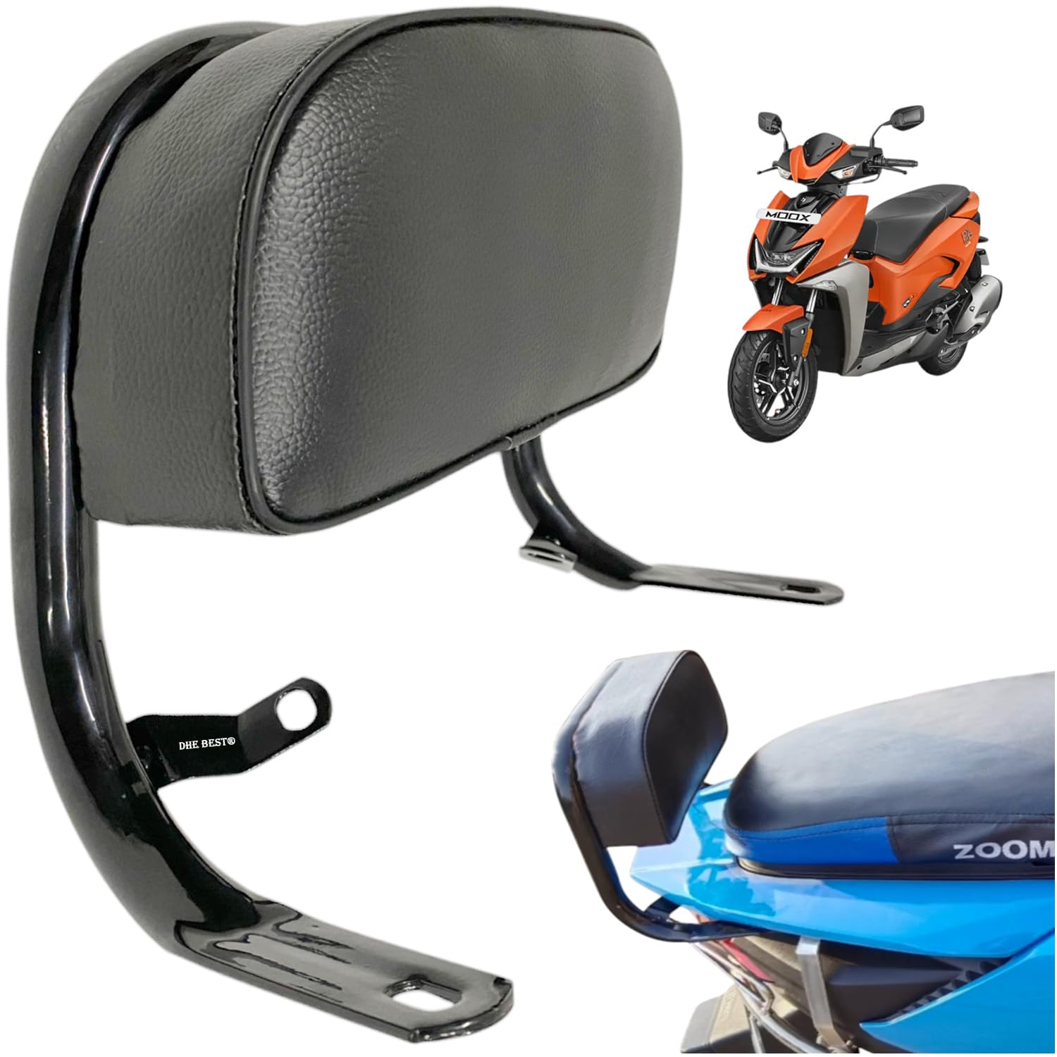 Dhe Best Scooty Black Color Cushion Passenger Backrest/Back Rest Suitable for Hero Xoom 110-image-30
