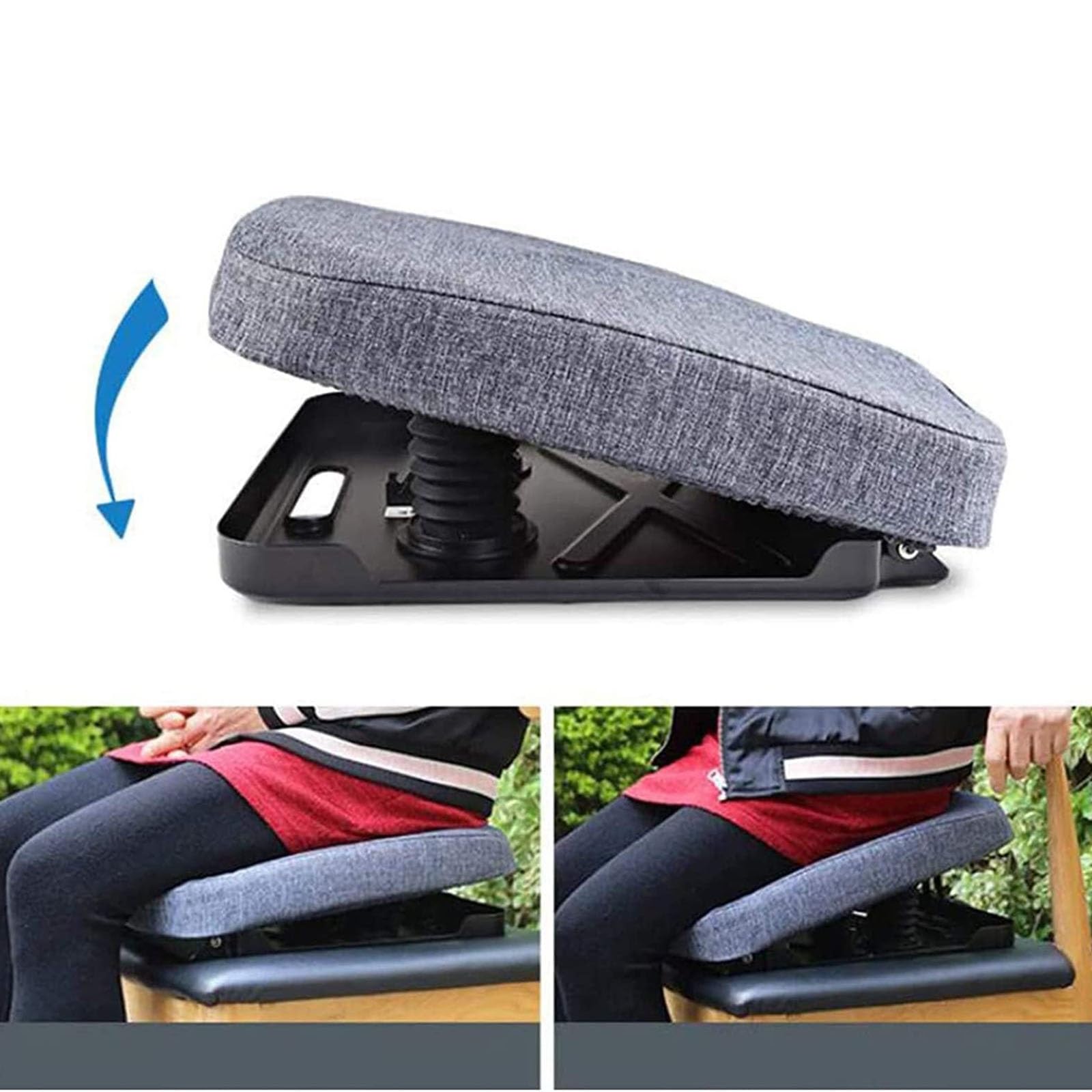 Asiento elevador portátil, cojín elevador for asiento con ayuda for levantarse, soporta hasta 300 libras, ayuda a las personas que lo necesitan, silla elevadora con almohadilla de soporte