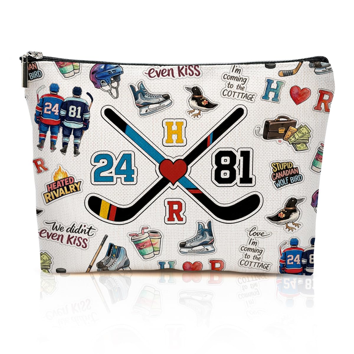 Heated Hockey Rivalry Makeup Bag Heated Hockey Rivalry Merch Cosmetic Bags
