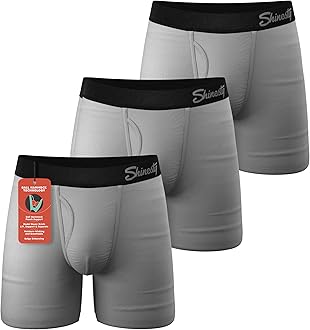 Boxer Briefs for Men Pack of 3 - Hammock Support Pouch Underwear for Men with Fly