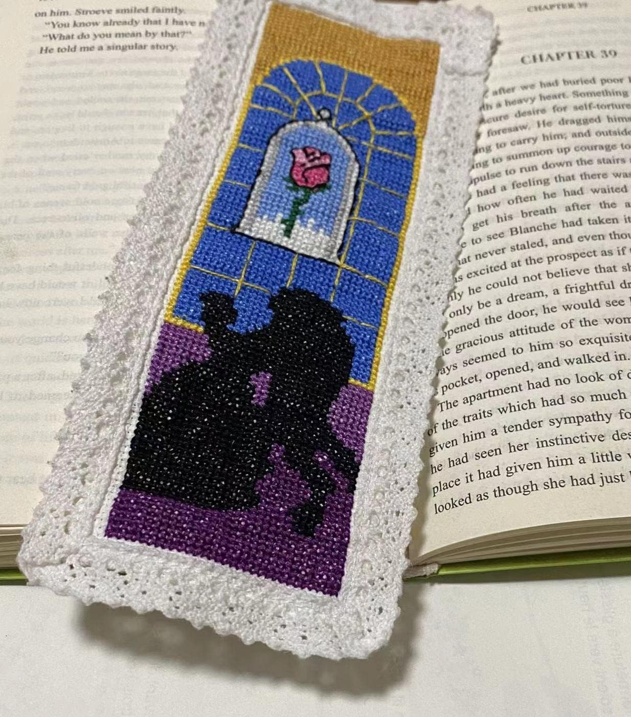 12 Pieces Princess DIY Cotton Cross Stitch Bookmark,Cotton Edged Book Mark Classical Fairy Princess Counted Cross Stitch kit
