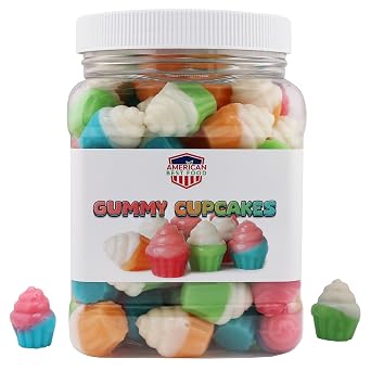 American Best Food 3D Cupcake Gummy Candy in Jar, 1.5 Pound