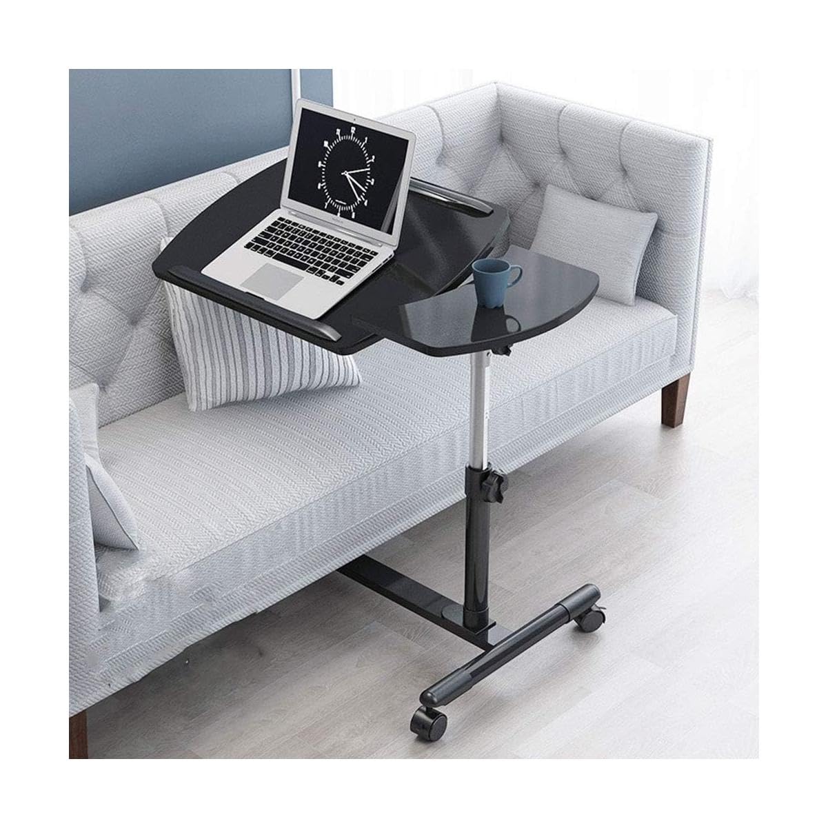 Table de lit inclinable et réglable en hauteur à roulettes