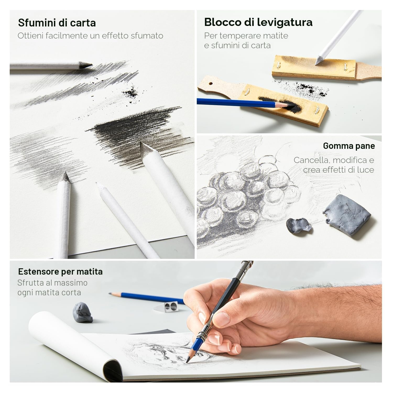 Shuttle Art Kit Matite da Disegno Professionale,Pacchetto 103 Set Matite da disegno Set Disegno Schizzo con Matite Colorate e da Schizzo Grafite in Astuccio Portatile, Bambini, Adulti Artisti