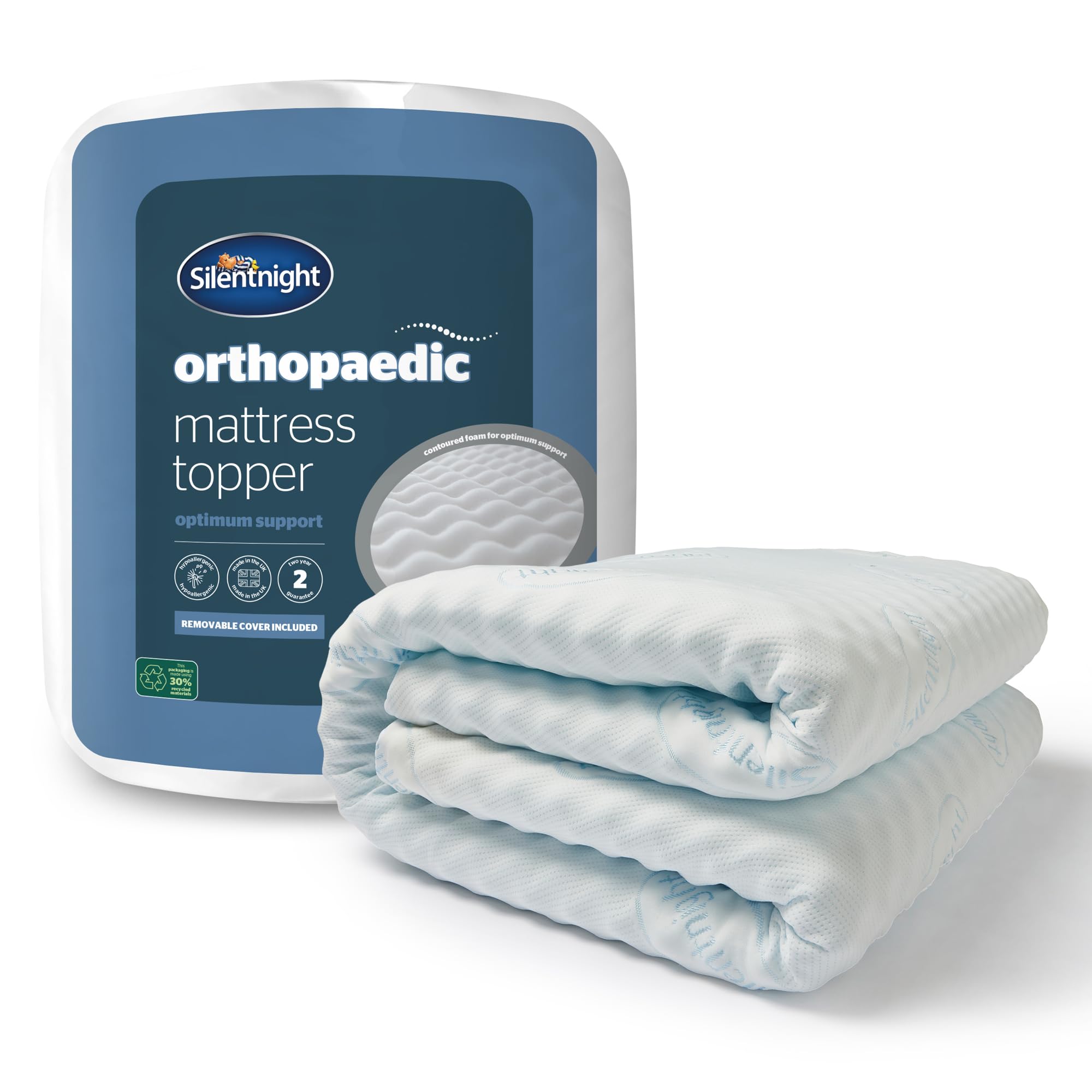 Silentnight Orthopaedic Double Mattress Topper - Contoured Memory Foam Supportive Topper t...