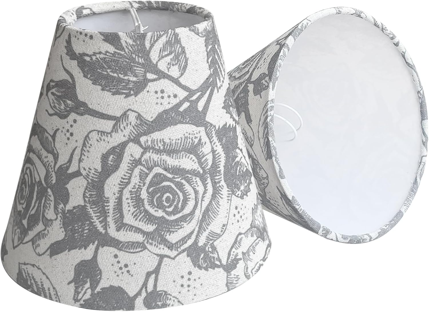 TOOTOO STAR Printed Clip on lamp shade,3x6x5 Inch mini small lamp shades Set of 2 (2 PCS Pack) for Table Chandeliers Wall Replacement