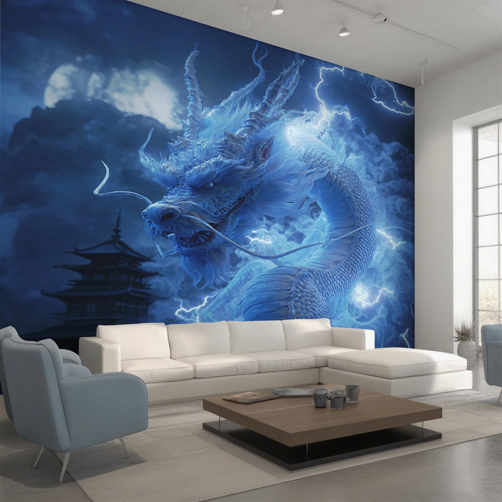 Papier peint dragon animal mythique pour salon et chambre adulte 300x210cm