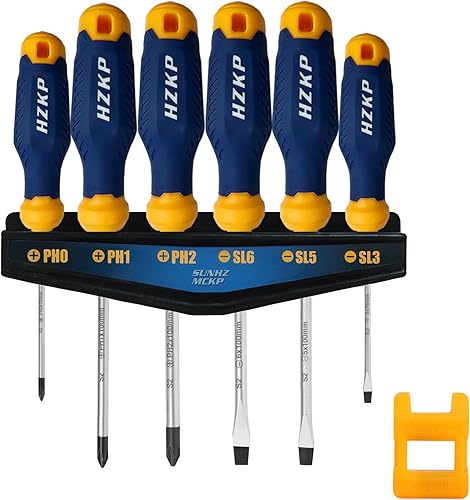 Miniatura 1 de SUNHZMCKP - Juego de destornilladores de 7 piezas, 3 Phillips y 3 destornilladores planos hechos de acero S2, juego de destornilladores con montaje