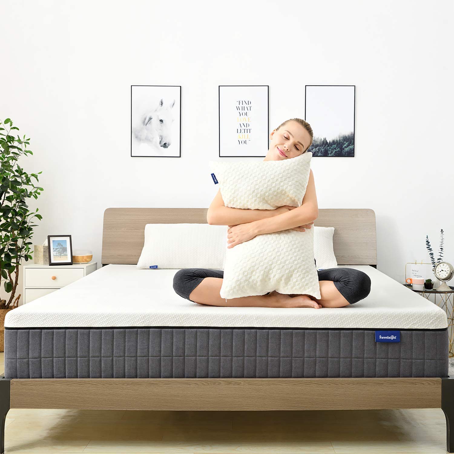 King Mattress,Sweetnight 12 Inch King Size Mattress in Box,Pillow Top Gel Memory Foam Mattress for Motion Isolation & Cool Sleep,Removable & Washable Mattresses Cover,Sunkiss