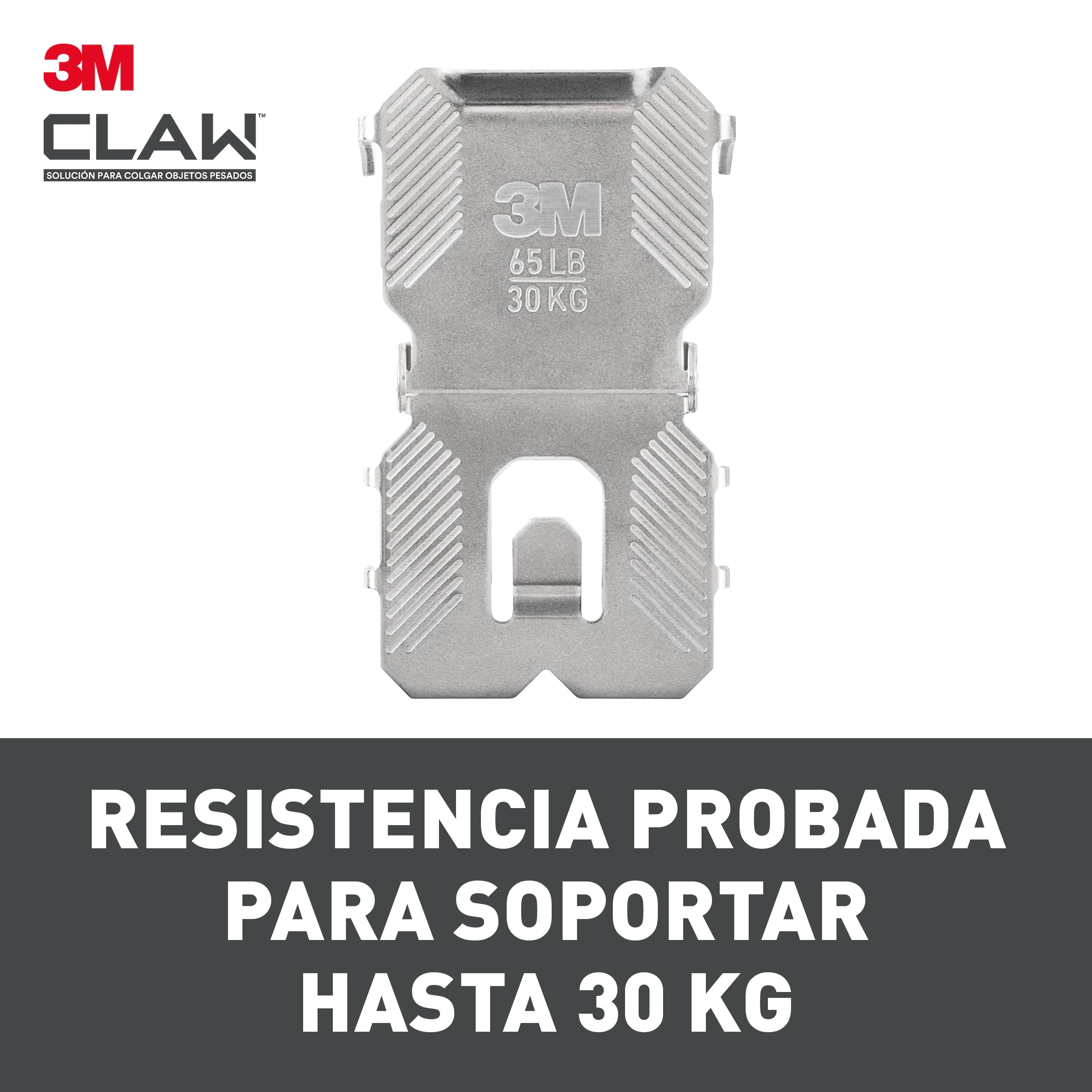 3M CLAW Ganchos para Colgar Cuadros en paredes de yeso, 9 Ganchos - Para fijar objetos pesados, Espejos, Decoración del hogar - Sin herramientas - Soporta hasta: 7kg, 11kg, 20kg, 30kg