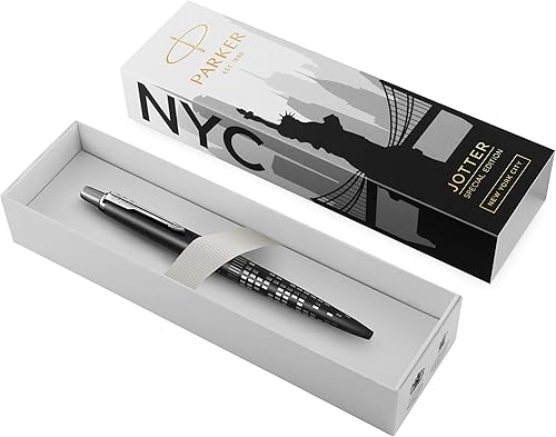Parker Bolígrafo Jotter Edición especial NYC Black CT Punta media con tinta azul Caja de regalo