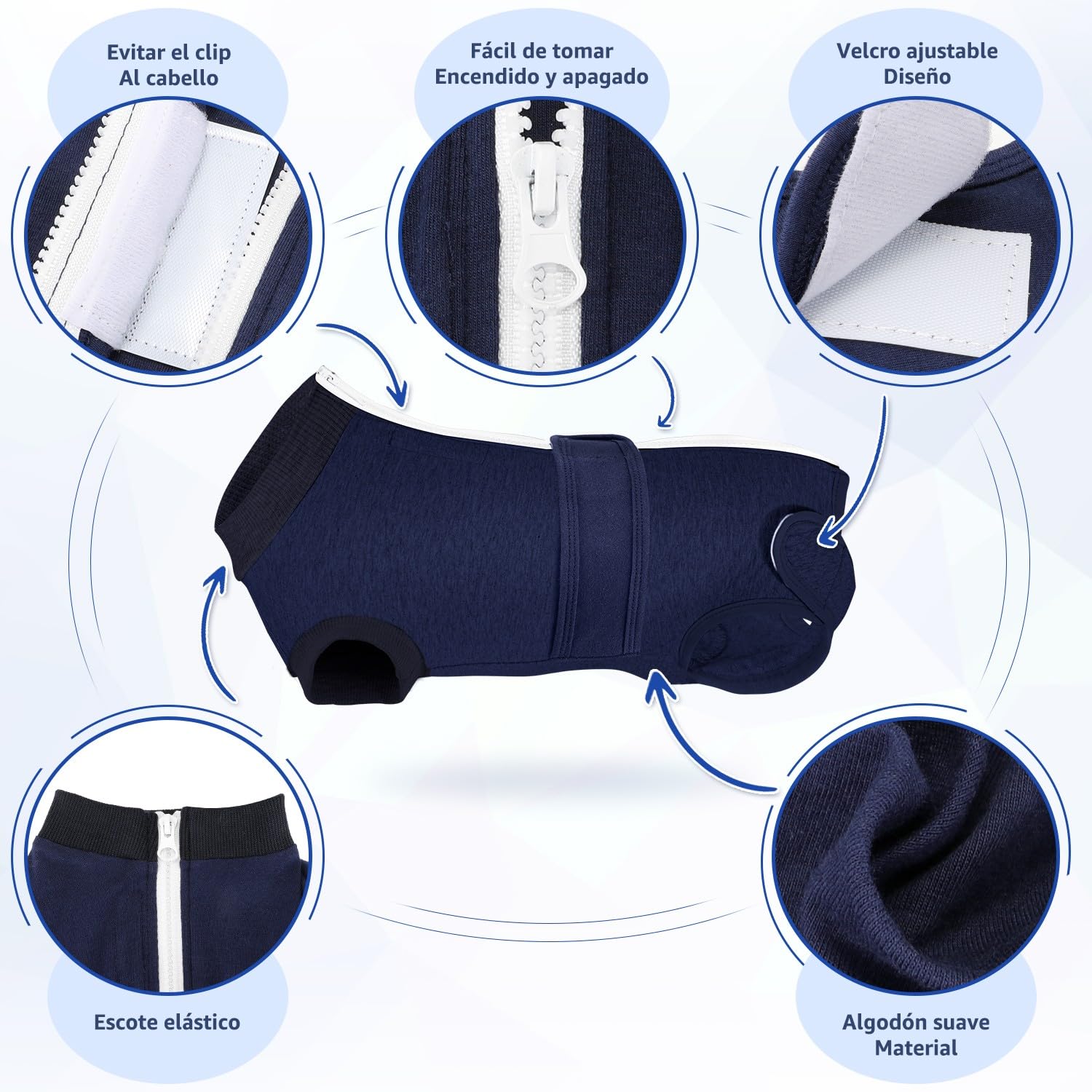 SlowTon Traje de recuperación de cirugía para Perros - Alternativa de Collar en Forma de Cono para Perros después de la cirugía con Cremallera, Camisa de recuperación Profesional para Mascotas
