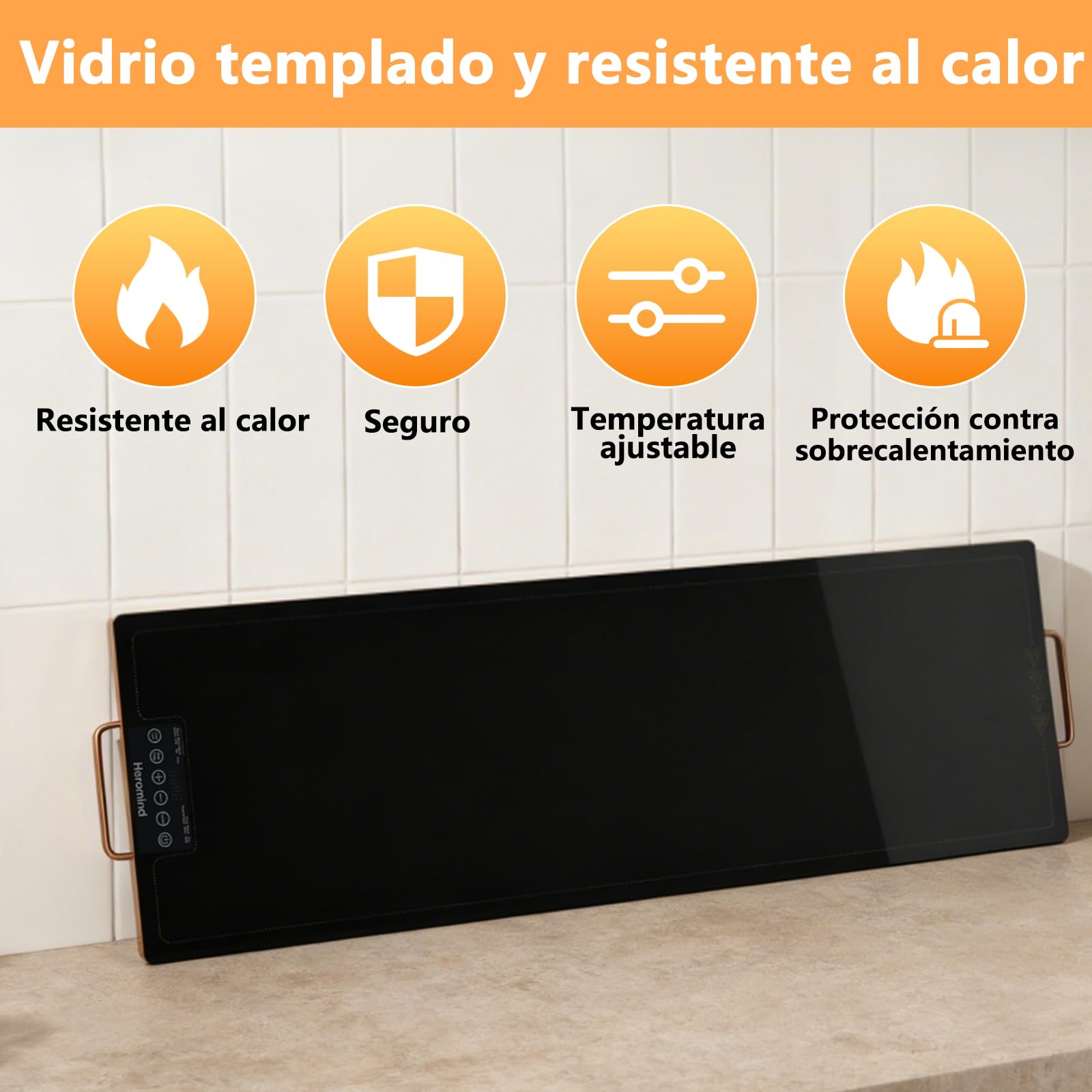 Bandeja de Calentamiento Eléctrico, 100x35cm, 450W Plato Calefactor para Comidas, Mantiene Calientes Platos y Bebidas, Ideal para Restaurantes, Hogar y Buffets