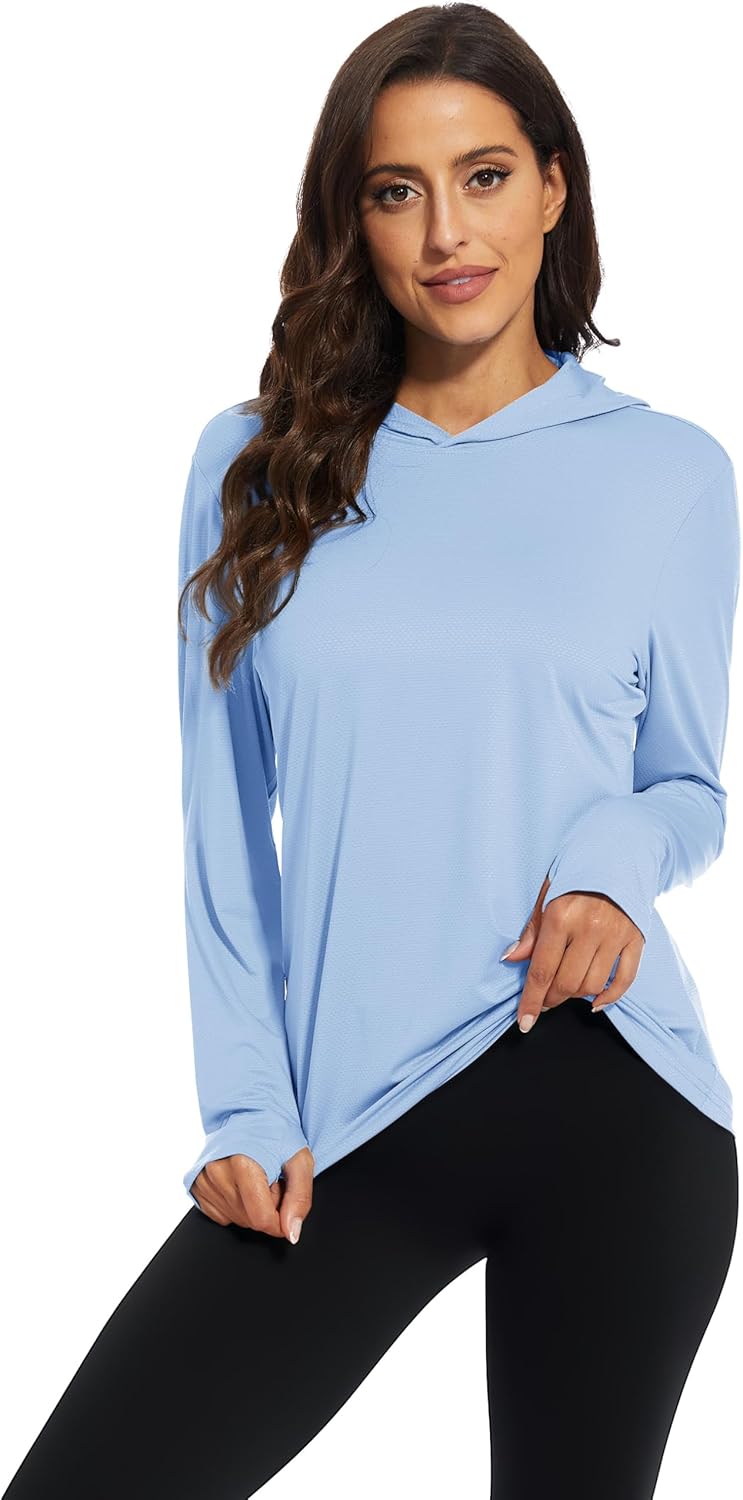 MAGCOMSEN Women's UPF 50+ Sun Protection Hoodie Long Sleeve Hiking Fishing Outdoor Shirt Quick Dry Lightweight Hoodie - Image 2