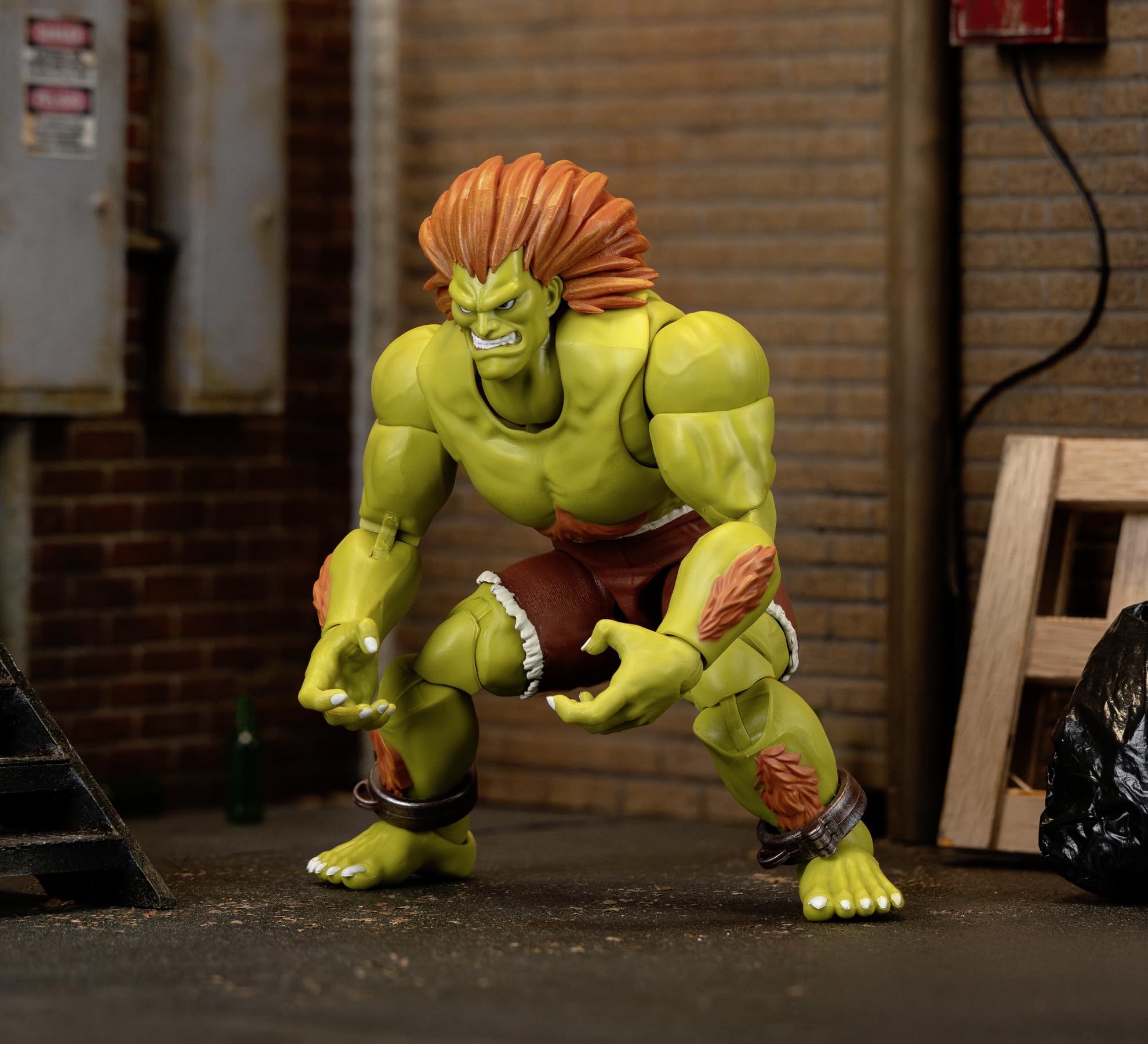 Jada Toys Street Fighter Figura Blanka (19 cm) - Personaggio mobile da collezione e action da Street Fighter 2: The Final Challengers, con testa alternativa, mani e accessori, dai 13 anni in su