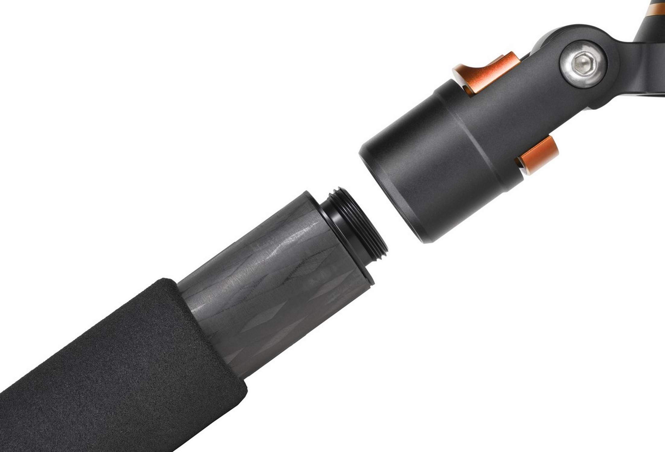 Trípode Genesis Base C3 + rótula BH-34 Kit (Naranja) || trípode para cámara de Fotos 4 Secciones, Carga máxima 15 kg | Transformable en monopié