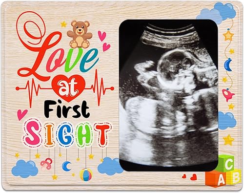 WaaHome Marco de fotos de ecografía para bebé, marco de ultrasonido para el primer día de la madre, para primera vez, mamá, madre futura, regalos de
