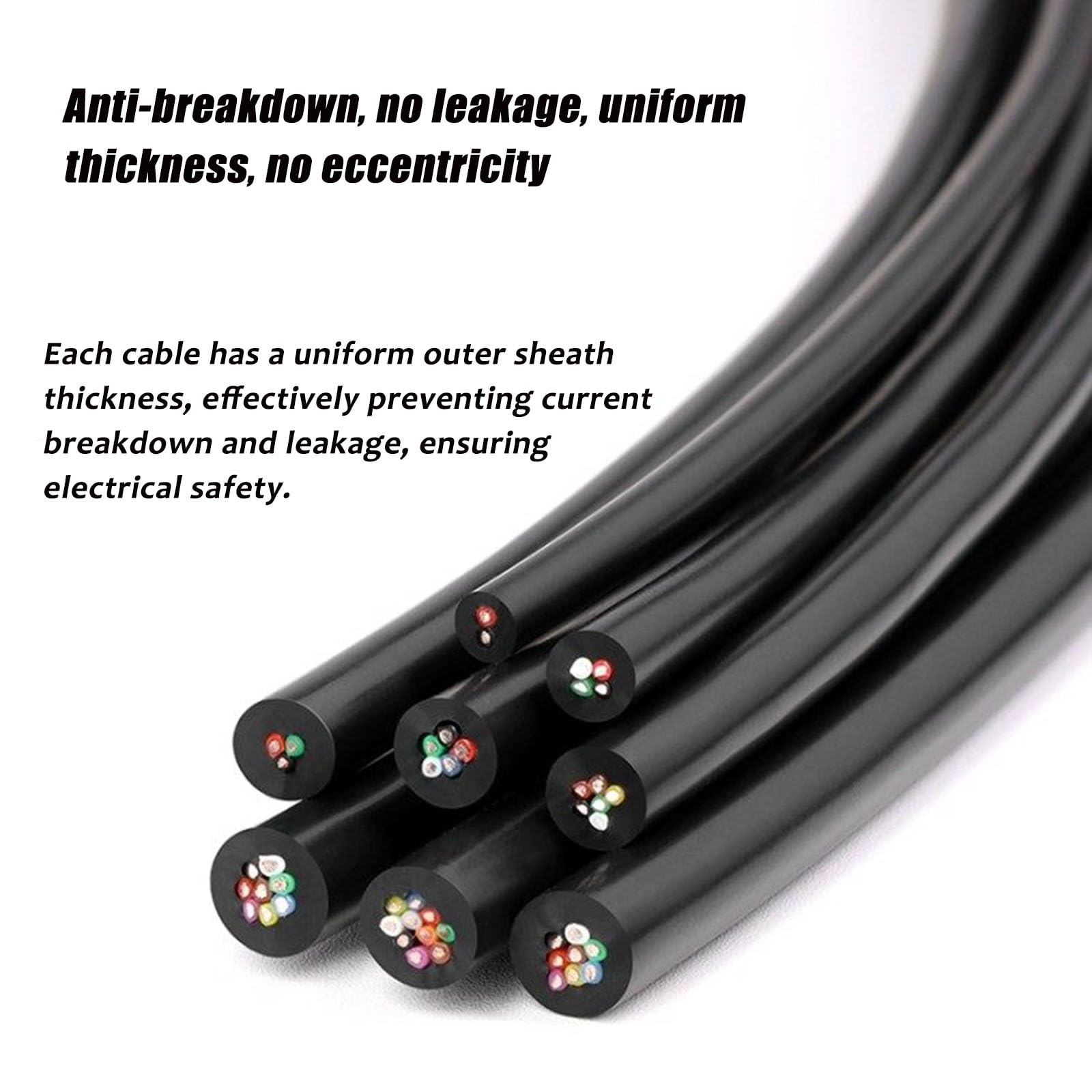 Alambre eléctrico de alta temperatura Calor, La goma de silicona y FEP aislaron el cable cobre estañado la base del AWG 2-12 24-26 -60C a 200C(30FT,26AWG-4C)