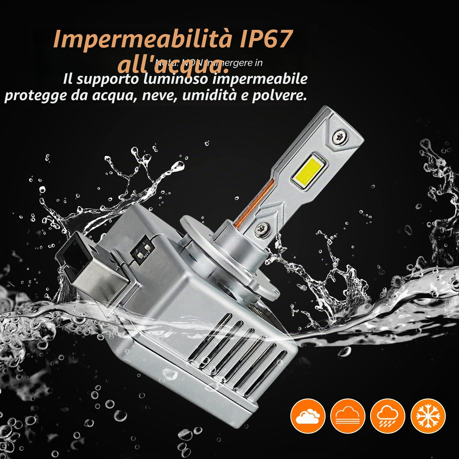 D-Lumina Lampadina D1S LED D1R D1C, 90W 18000LM 6500K, kit di Conversione Luci di Ricambio per Fari Anabbaglianti, Plug and Play a Original HID Ballat, Confezione da 2