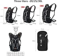 SPGOOD Kerékpáros Hátizsák 20L/25L/30L - Vízálló, Ultrakönnyű, Unisex Túrazsák Esővédővel és Sisakrögzítővel - MTB Hegyi Biciklis Táska 4