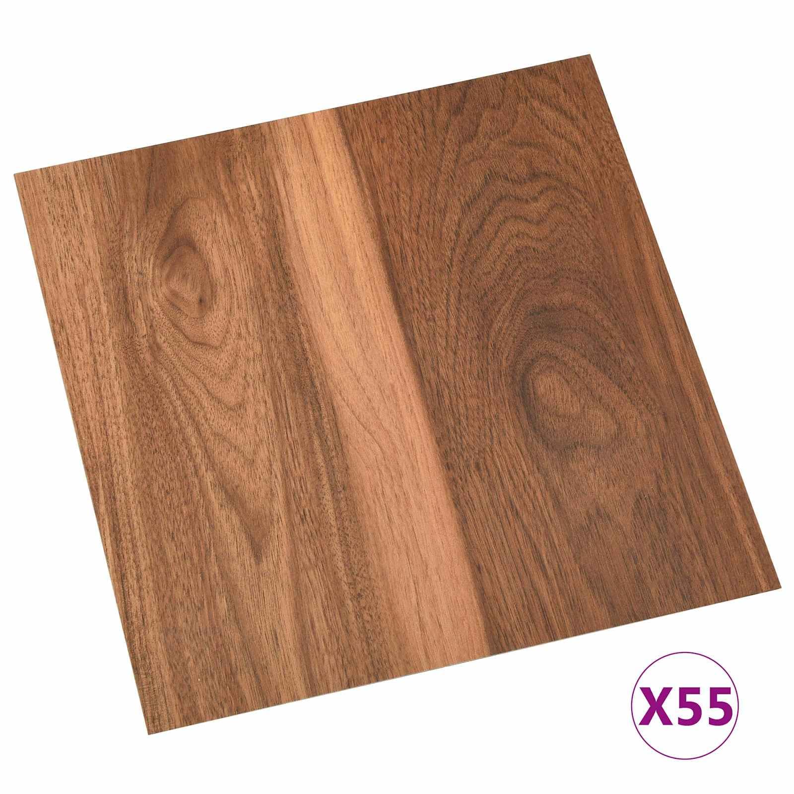 Tavole da pavimento in PVC in legno scuro, 5,11 m², autoadesive, quadrate, 30,5 x 30,5 cm, per interni, in laminato, per parquet, per soggiorno, camera da letto, cucina