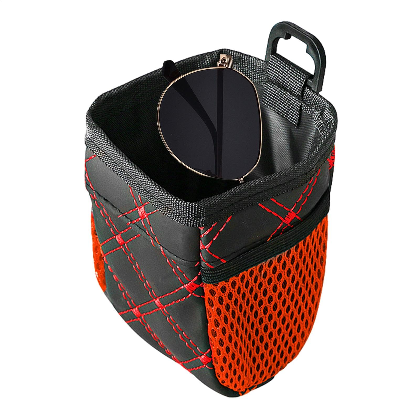Car Air Vent Bag, Car Outlet Bucket Bag, 4.72x2.56x2.76 inches PU Leather Storage Pouch for Mobile Phone, Keys, Sunglasses, and Dashboard Organization