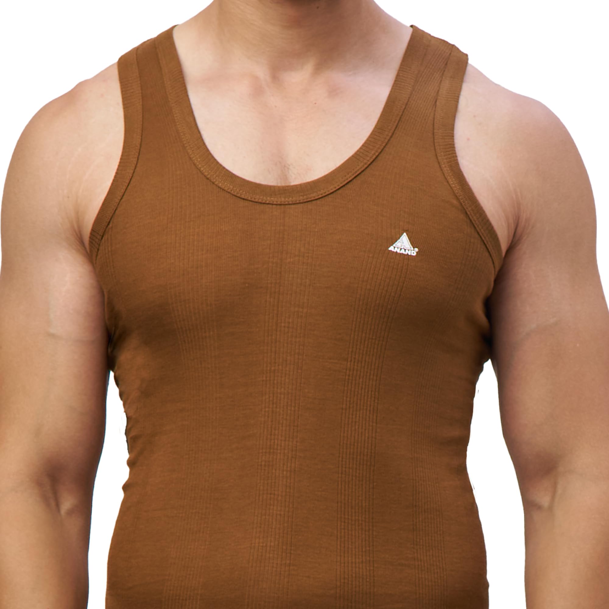 anand Line Knit Coloured Round Neck Vest – Textured Pattern Cotton Banian, Vibrant Colours, Everyday | Colour RN-picture-53