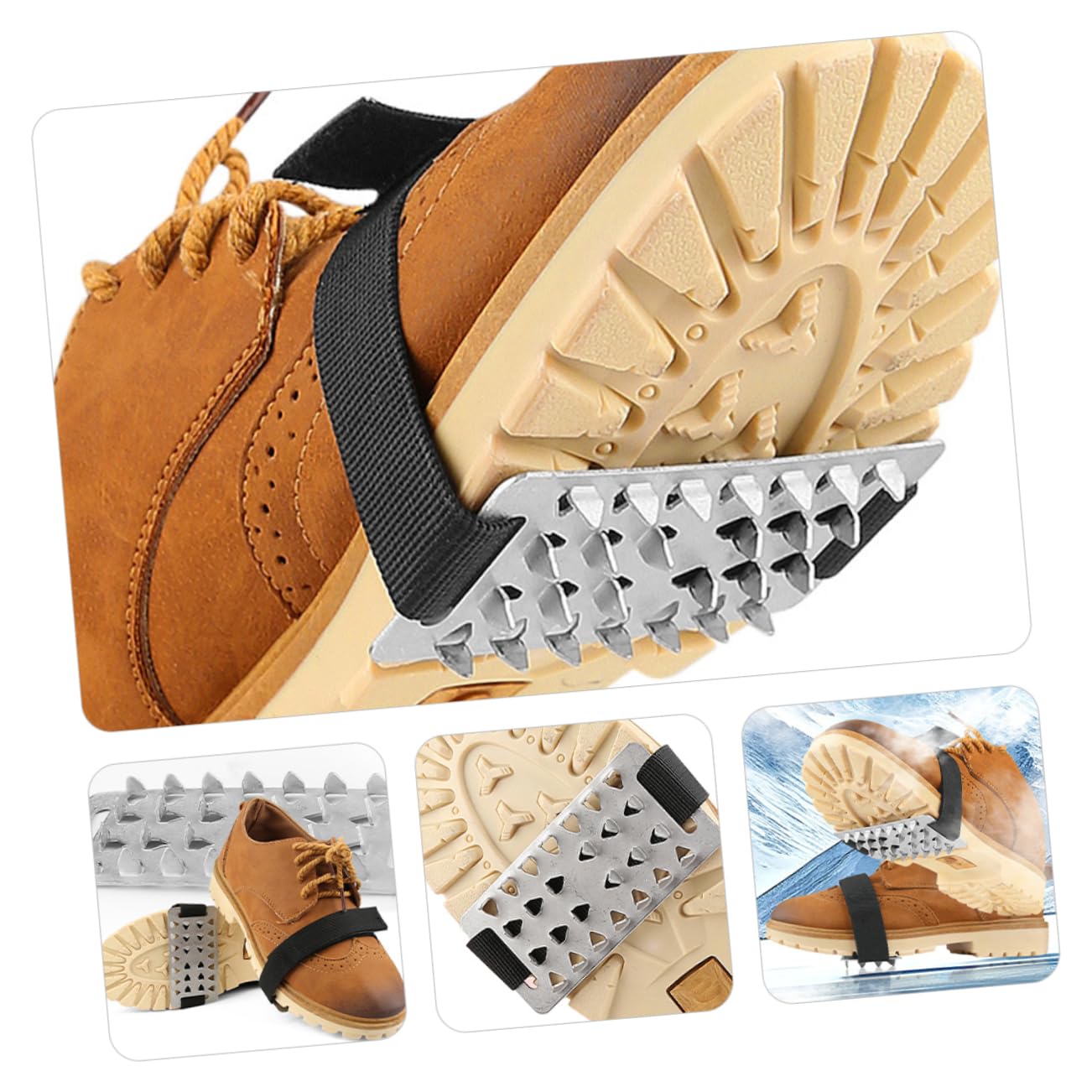 Mipcase Copriscarpe antiscivolo per neve Cramponi antiscivolo scarpe pinze nevicare impugnature copri scarpe antiscivolo per scarpe pinza per il ghiaccio scarpe ramponi Black