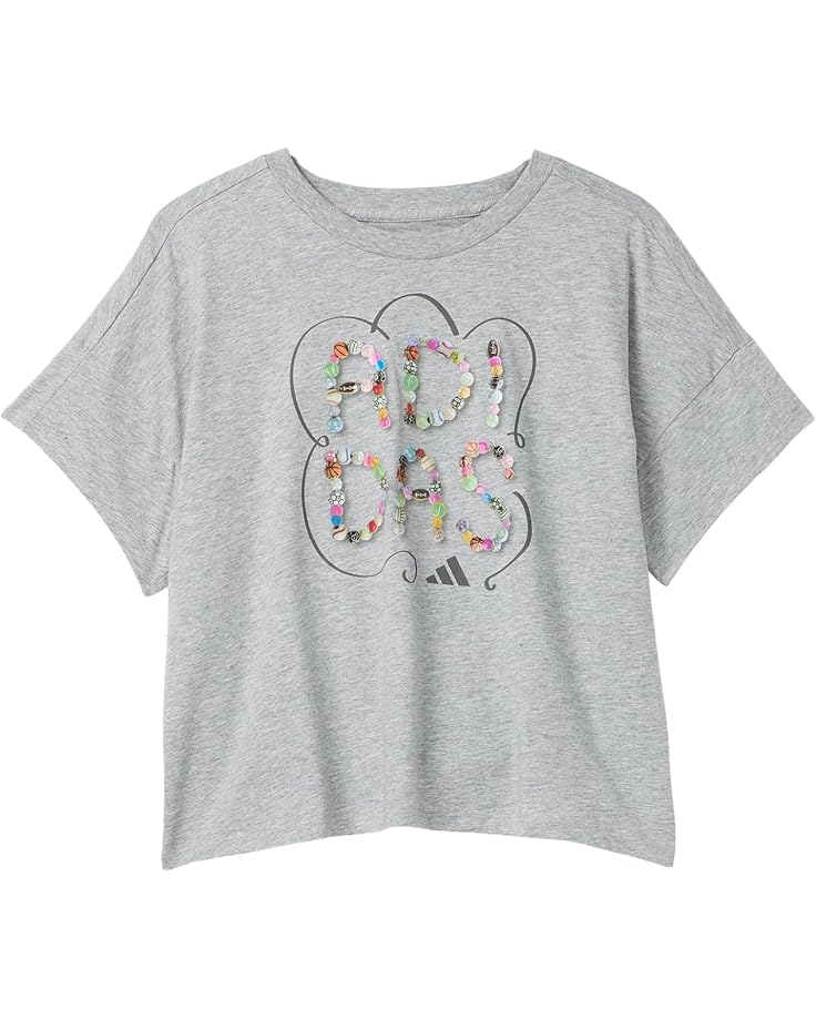adidas Kids Drop Shoulder Heather Tee (Big Kid) - Main View