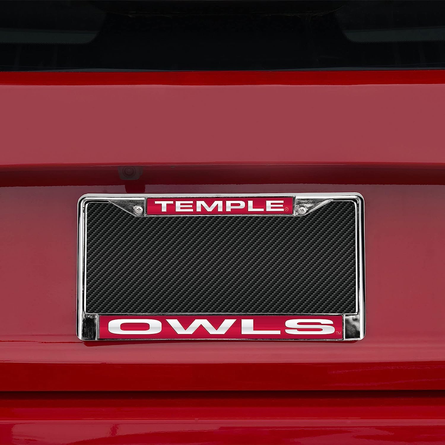 Temple University Owls Chrome Metal Laser Cut License Plate Frame - Set of 2 Frames