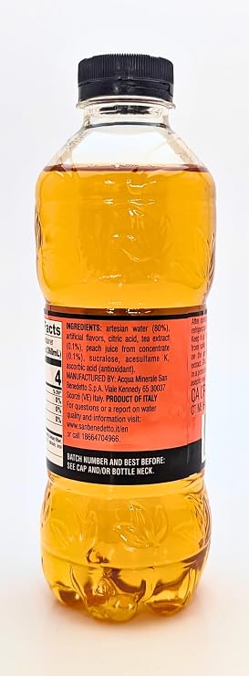 San Benedetto Peach Ice Tea, Sugar-Free, 16.9 fl oz (Pack of 12)