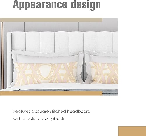 Miniatura 16 de AGARTT Base de cama tapizada tamaño individual con cabecero y estribo, soporte de listones de madera, no necesita somier, fácil montaje, terciopelo