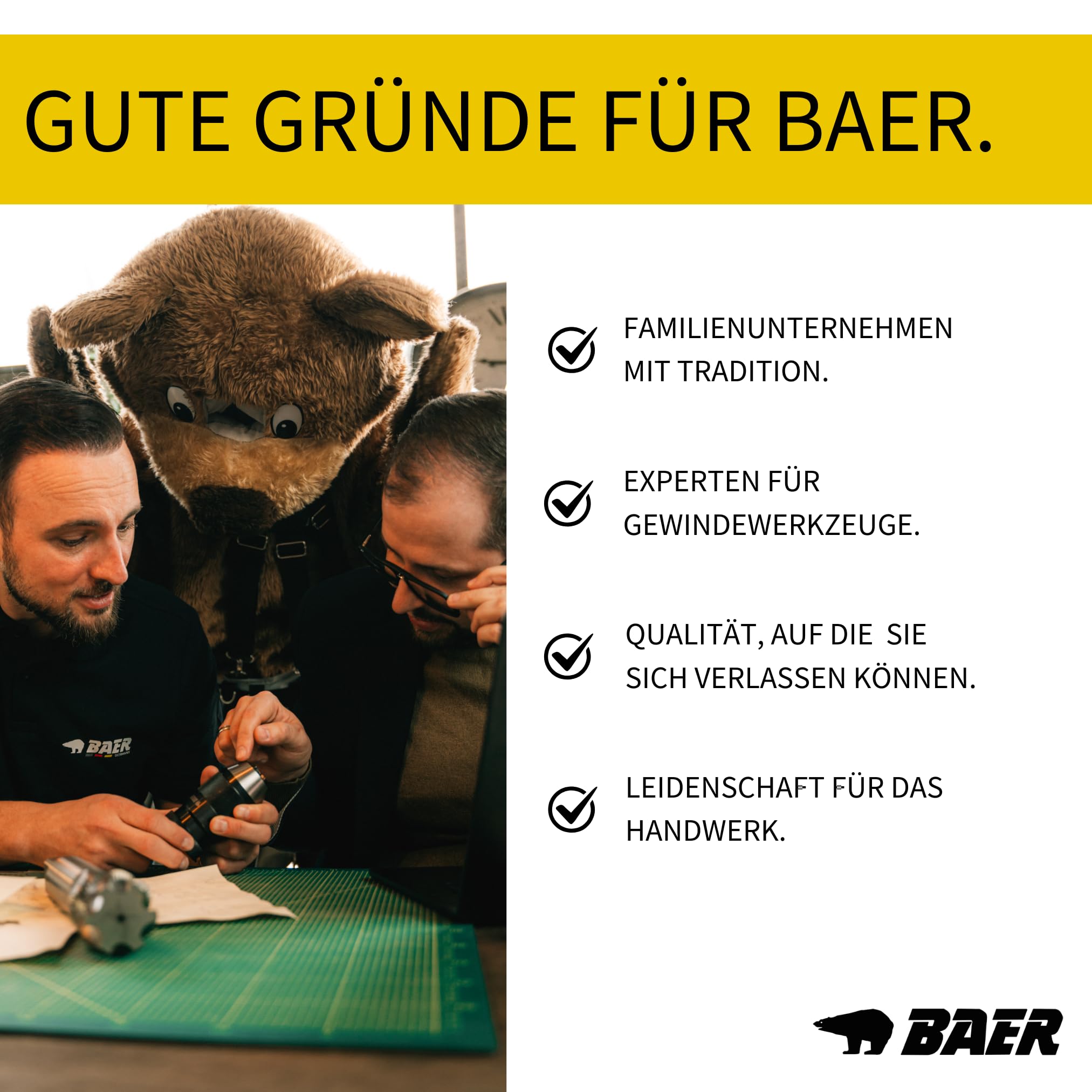 BAER Gewindeschneider Set M3-M12 HSSE | Maschinengewindebohrer Sackloch mit Kernlochbohrer | Gewindeschneidsatz metrisch | Profi Gewindebohrer Set Innengewinde Stahl Werkstatt Industrie