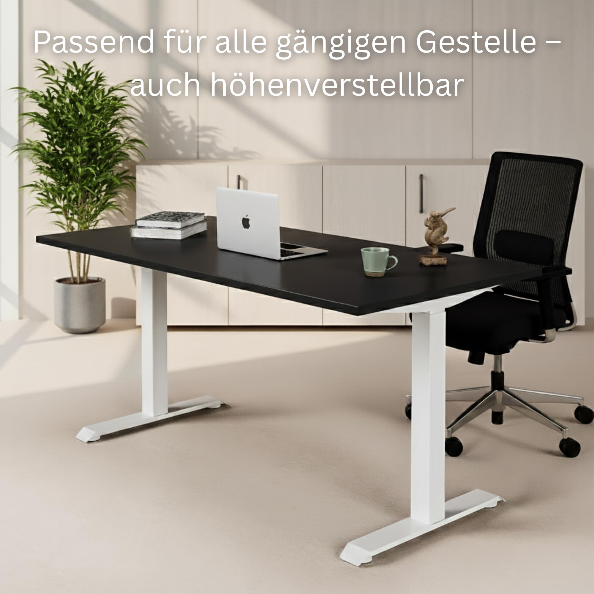 AUPROTEC Schreibtischplatte 28 mm 140x70 cm | wasserabweisend & Kratzfest | ideal für höhenverstellbare Tischgestelle in Homeoffice & Büro | Anthrazit | 2 mm ABS-Kante